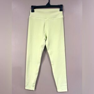 Women 2 Piece Yoga High Waisted Ribbed Leggings & strapless top. Green/pistachio